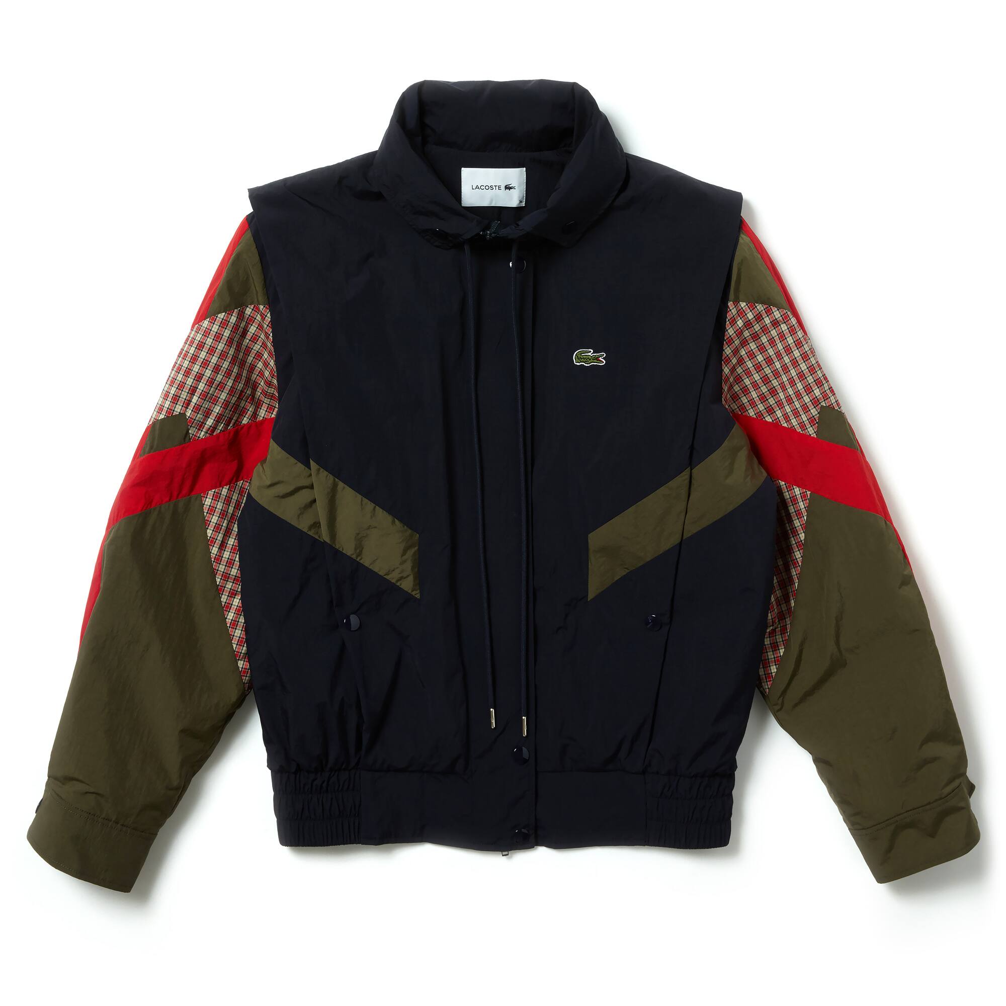 Women's Fashion Show Hooded Technical Canvas Coat