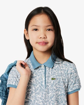 Vestido polo de algod&oacute;n estampado para ni&ntilde;a