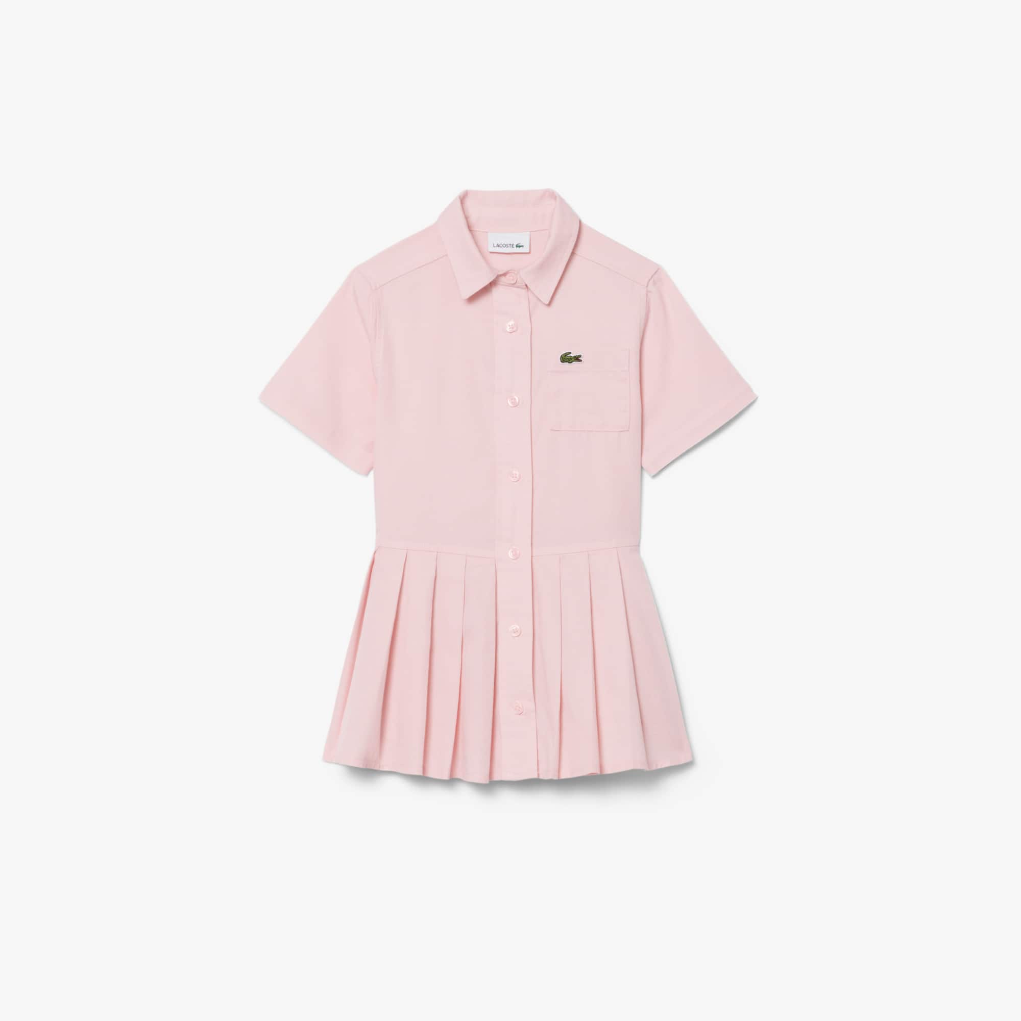 Poplin Pleat Skirt Shirt Dress