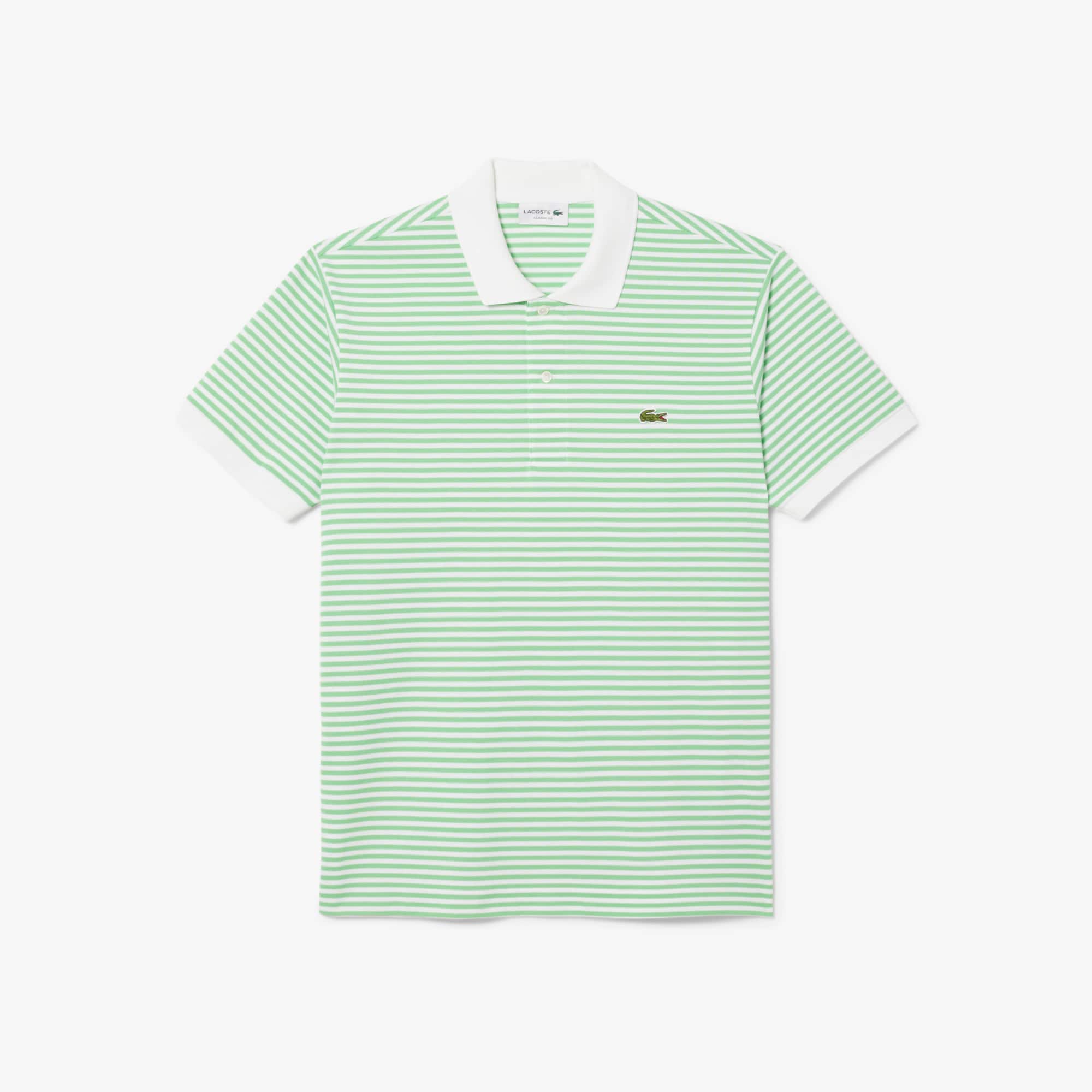 Men's Classic Fit L.12.12 Striped Petit Piqué Polo - Polo Shirts