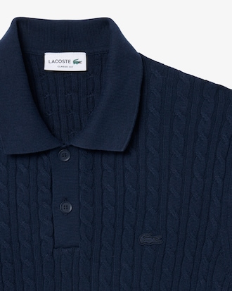Polo maille torsad&eacute;e coton classic fit