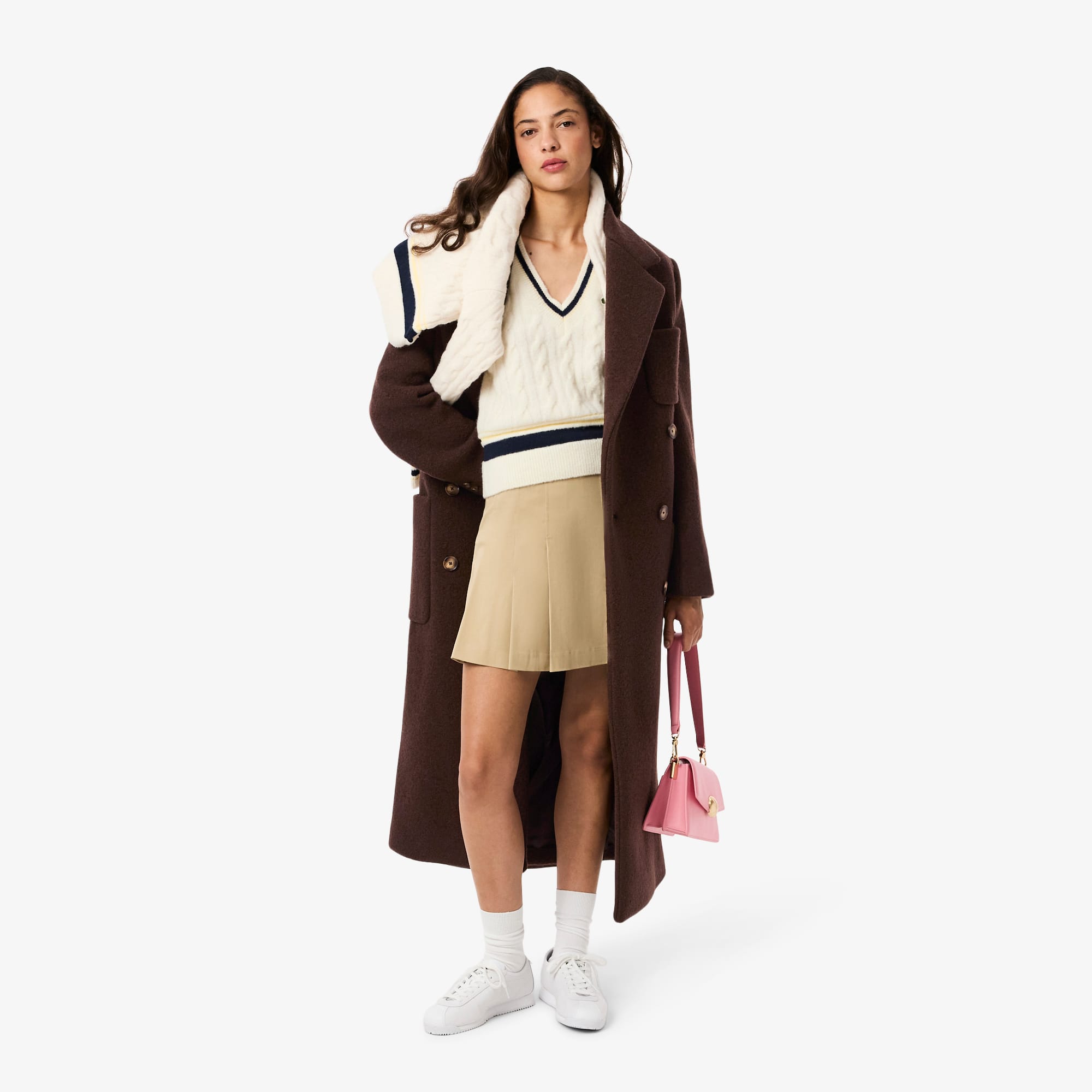 Women's Double-Breasted Wool Coat - Lacoste Sale - New In 2026