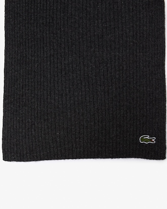 Men's Ribbed Rectangular Wool Scarf
