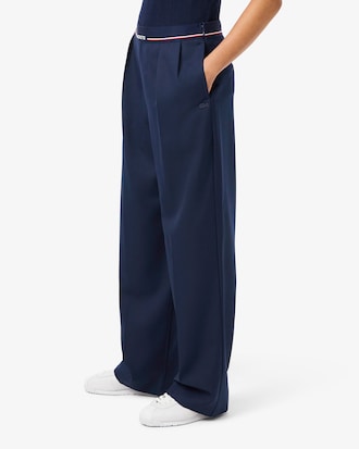 Women's Oversized Wool Blend Pleated Pants