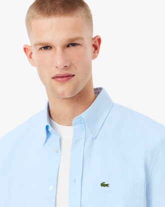 Camisa Oxford De Manga Corta Y Corte Regular Para Hombre