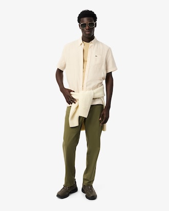 Men's Regular Fit Short Sleeve Linen Shirt