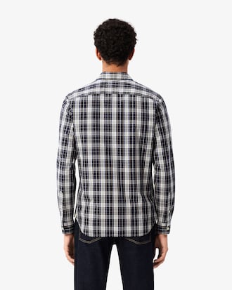 Men's Slim Fit Stretch Plaid Shirt