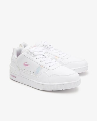 Sneakers Lacoste T-Clip junior con detalle en el tal&oacute;n