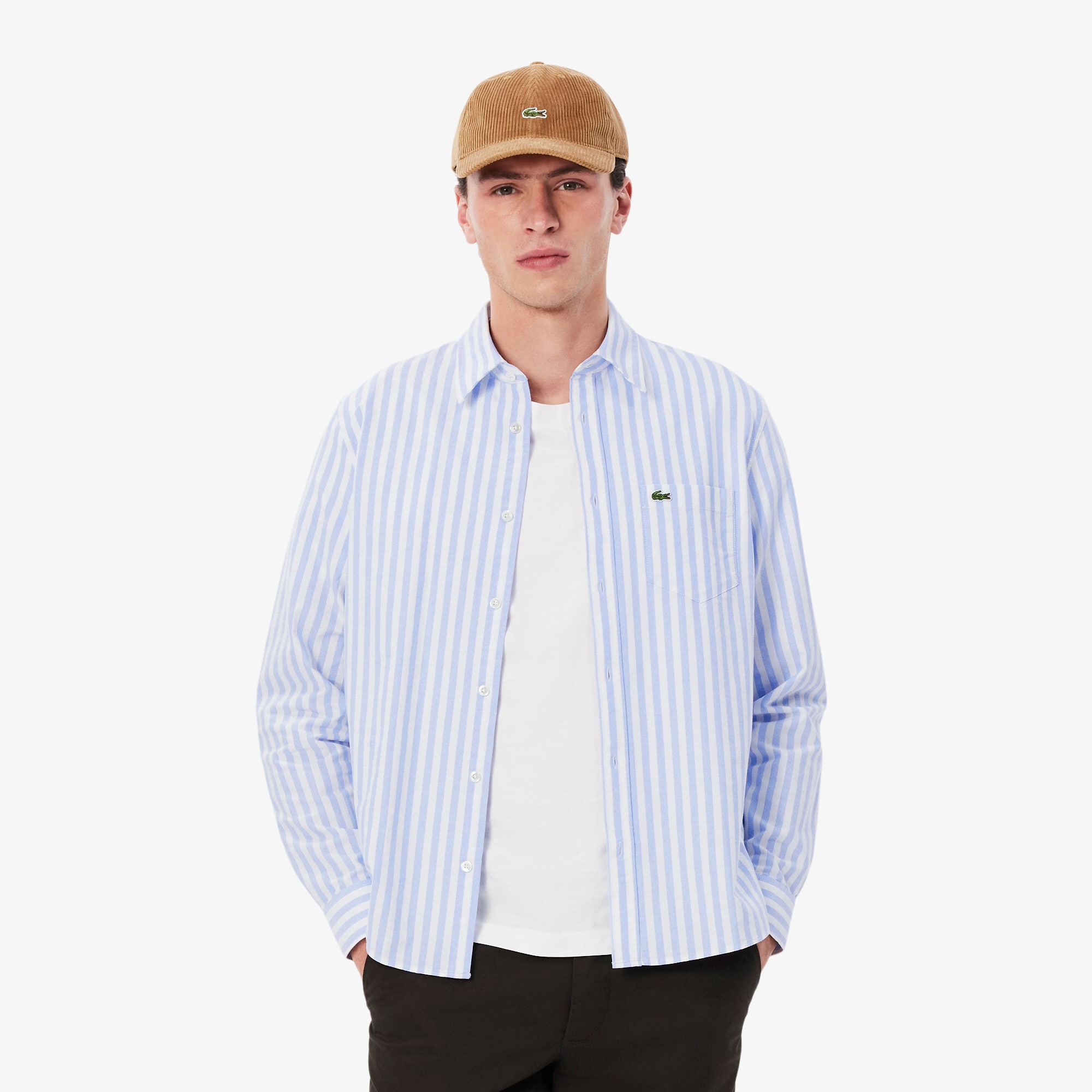 トップス LE STANDARD Reguler collar shirts Men's Regular Fit Striped Oxford Shirt - Button Down Shirts