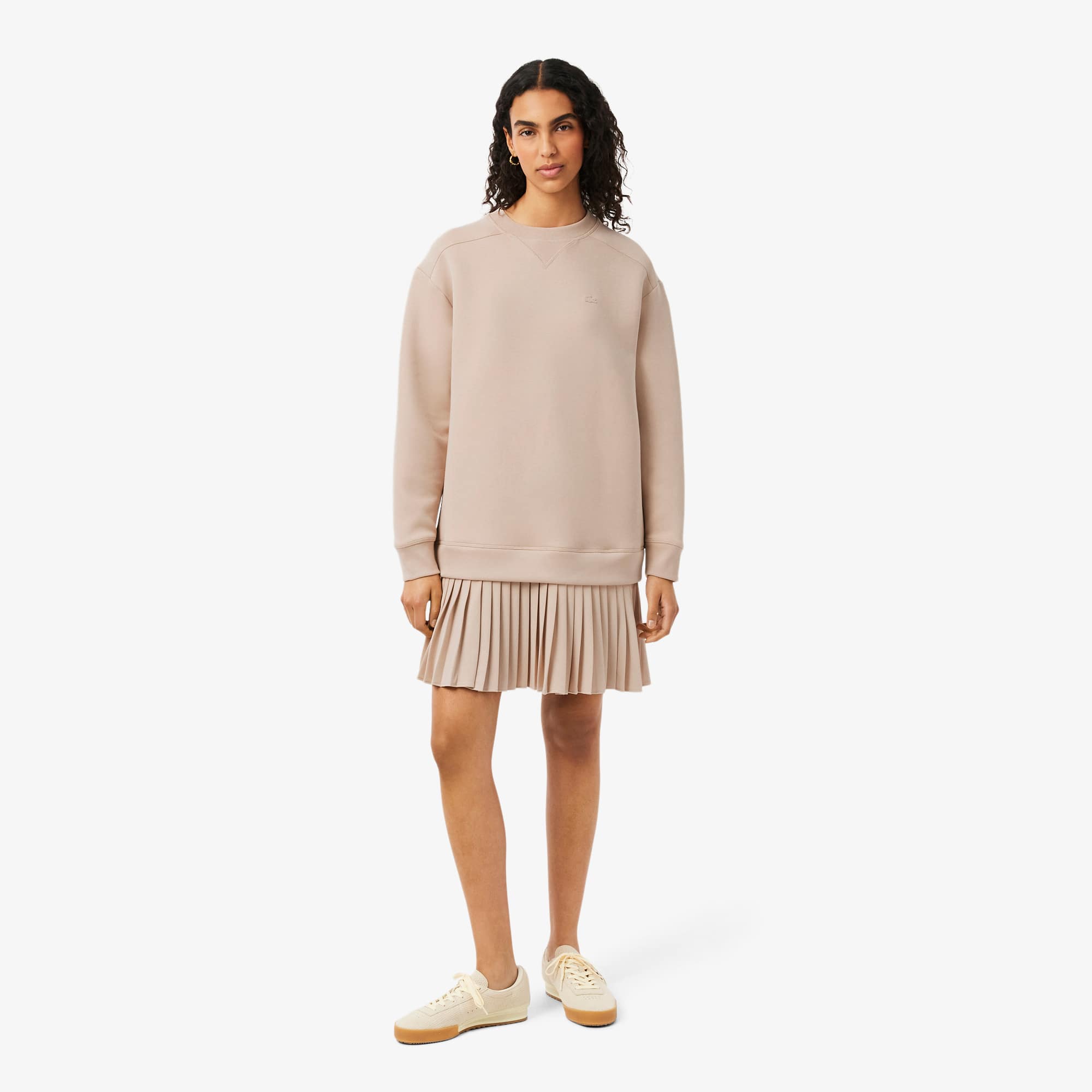 Lacoste Oversized Cotton Sweatshirt Dress