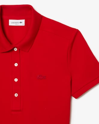 Robe polo en piqu&eacute; de coton stretch