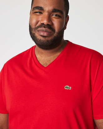 Playera ligera de algodón Pima con cuello en V para hombre