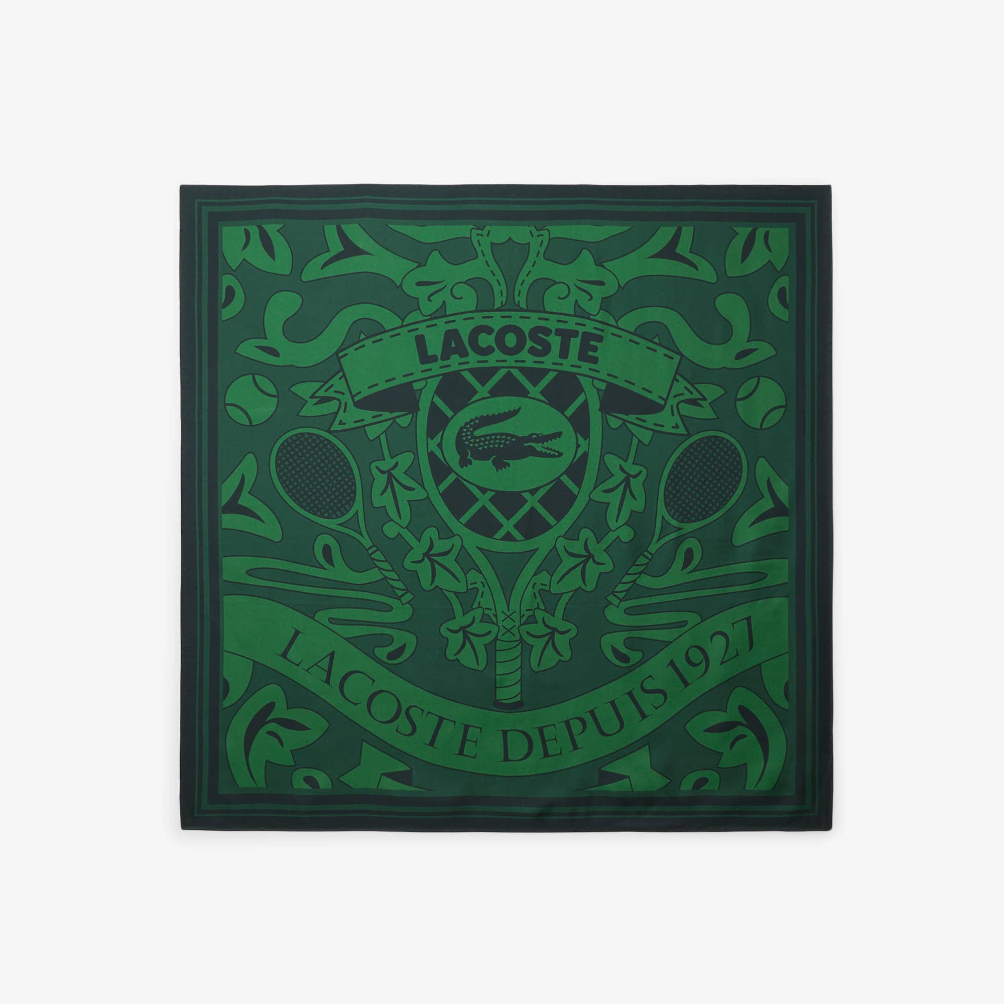 Lacoste Runway Print Silk Square - One Size In Green