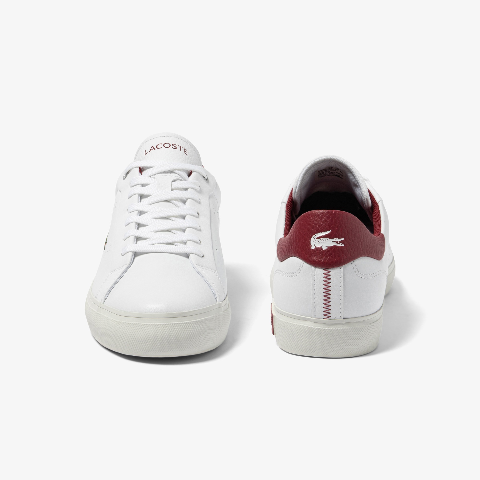 Men's Lacoste Powercourt 2.0 Leather Heel Pop Trainers Men's Sneakers