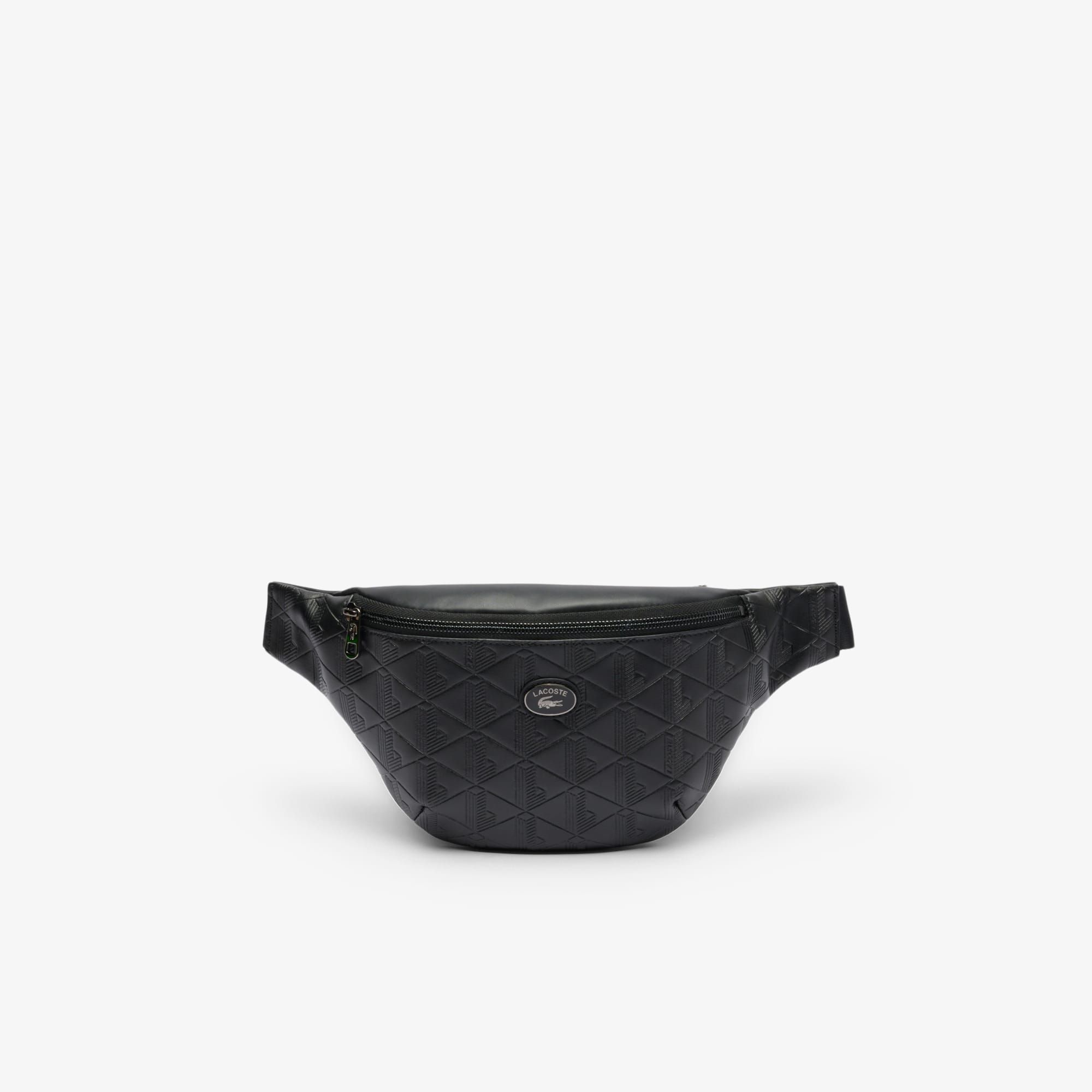 Lacoste Men's Monogram Embossed Leather Belt Bag - One Size In Black