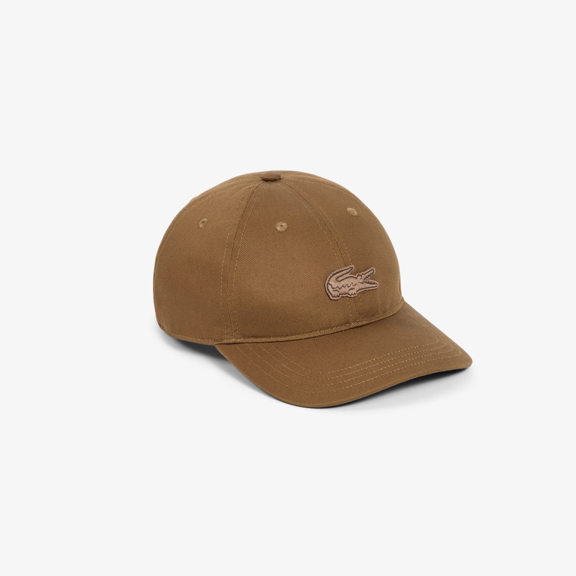 Lacoste Cotton Twill Badge Cap - One Size In Brown