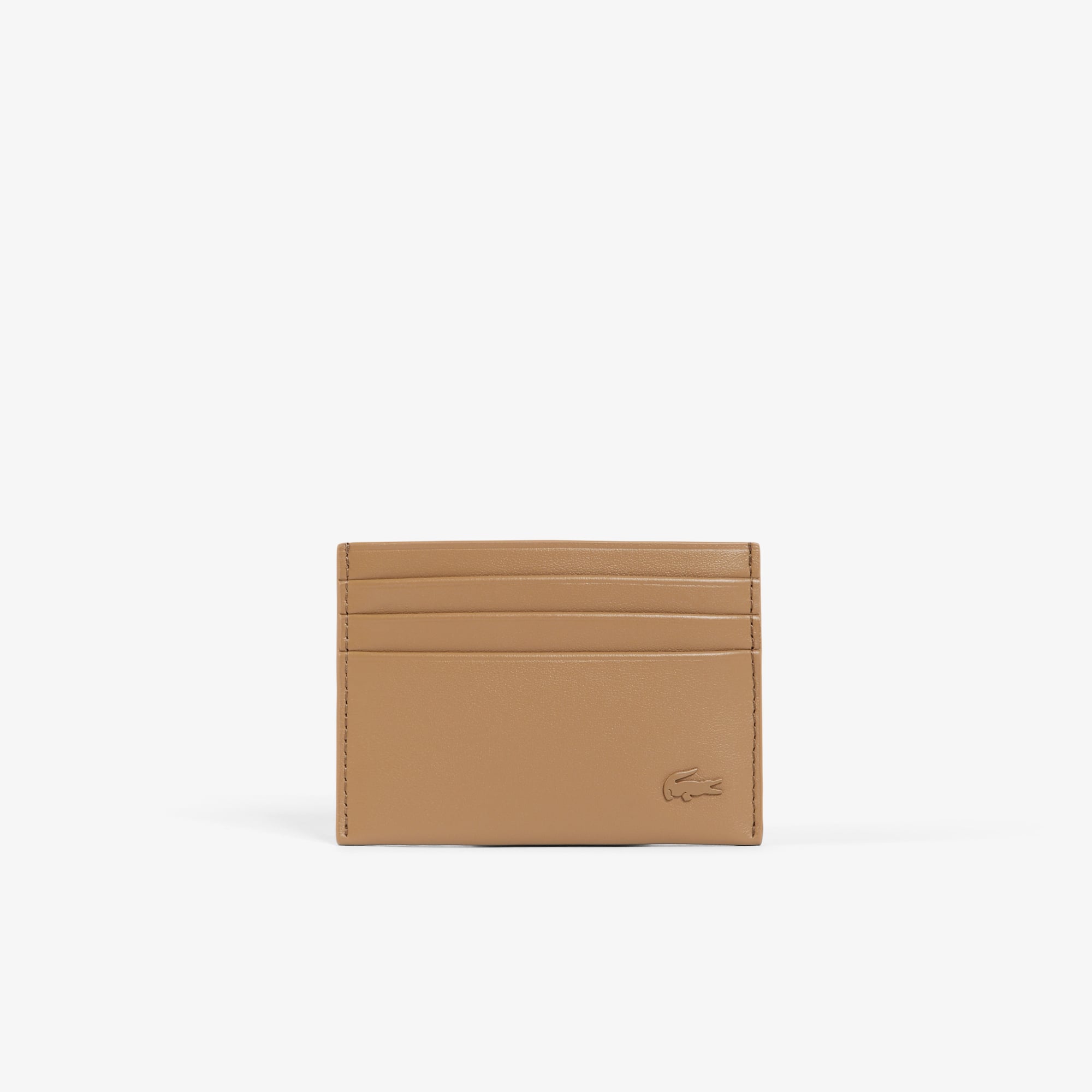 Lacoste Fg Leather Card Holder - One Size In Beige
