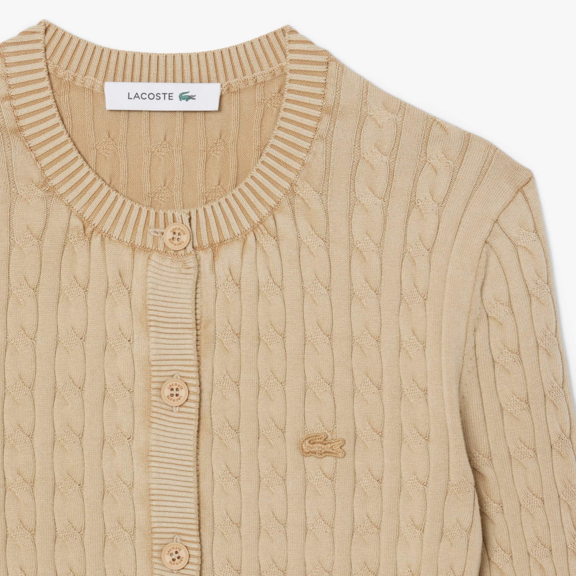 Women's Wash Effect Cable Knit Cardigan - Sweaters