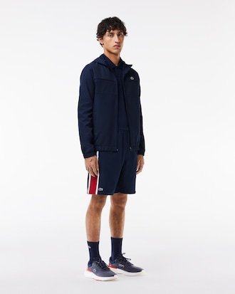 Shorts de tenis ligeros con rayas color block para hombre