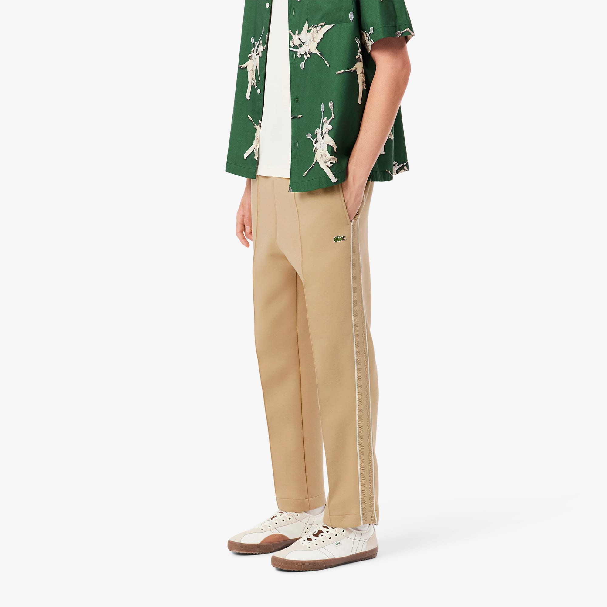 パンツ lacoste セール】 ワンポイントネームプリントトラックパンツ （チノ・ワーク