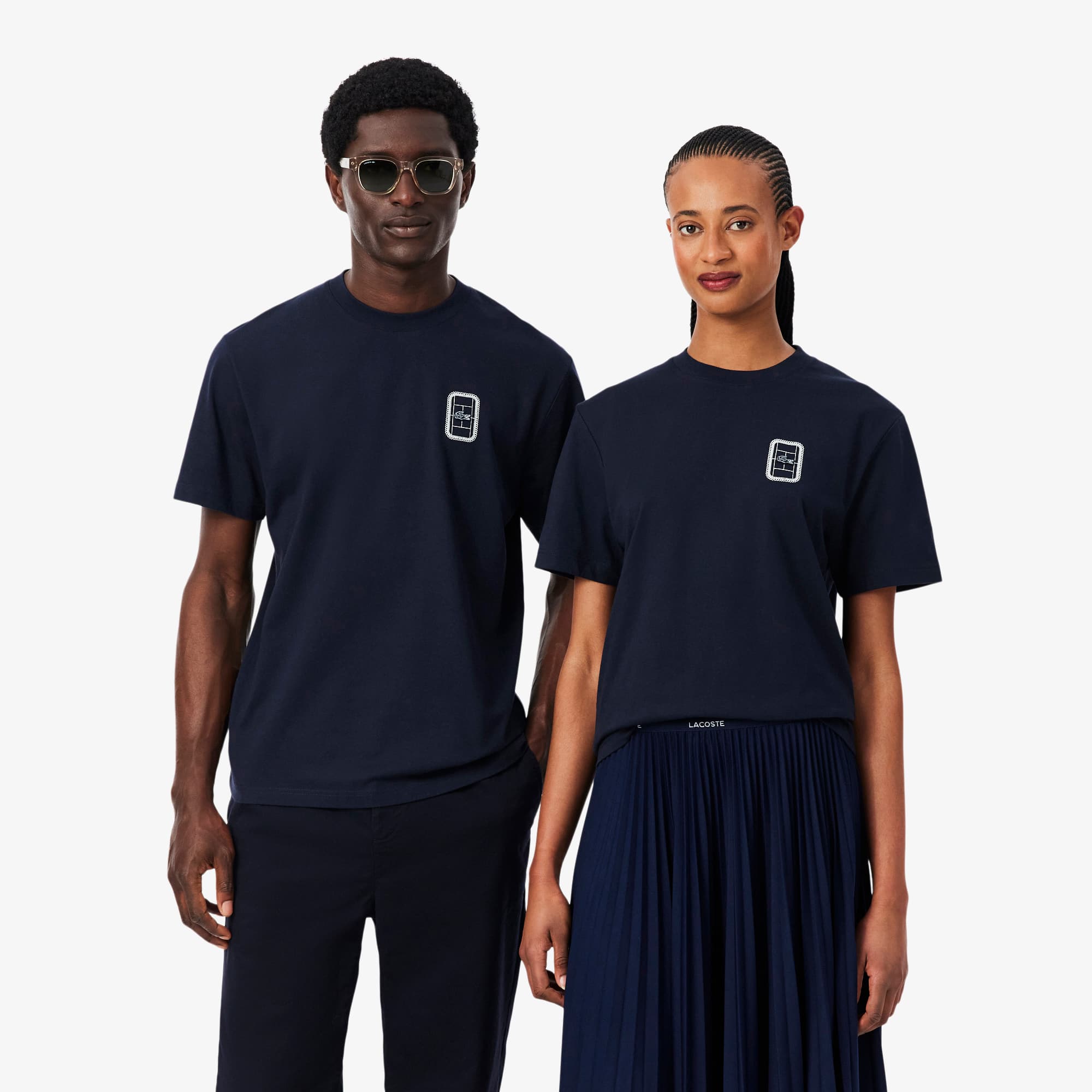 Lacoste Tennis Print Cotton Jersey T-shirt - Xs In Blue