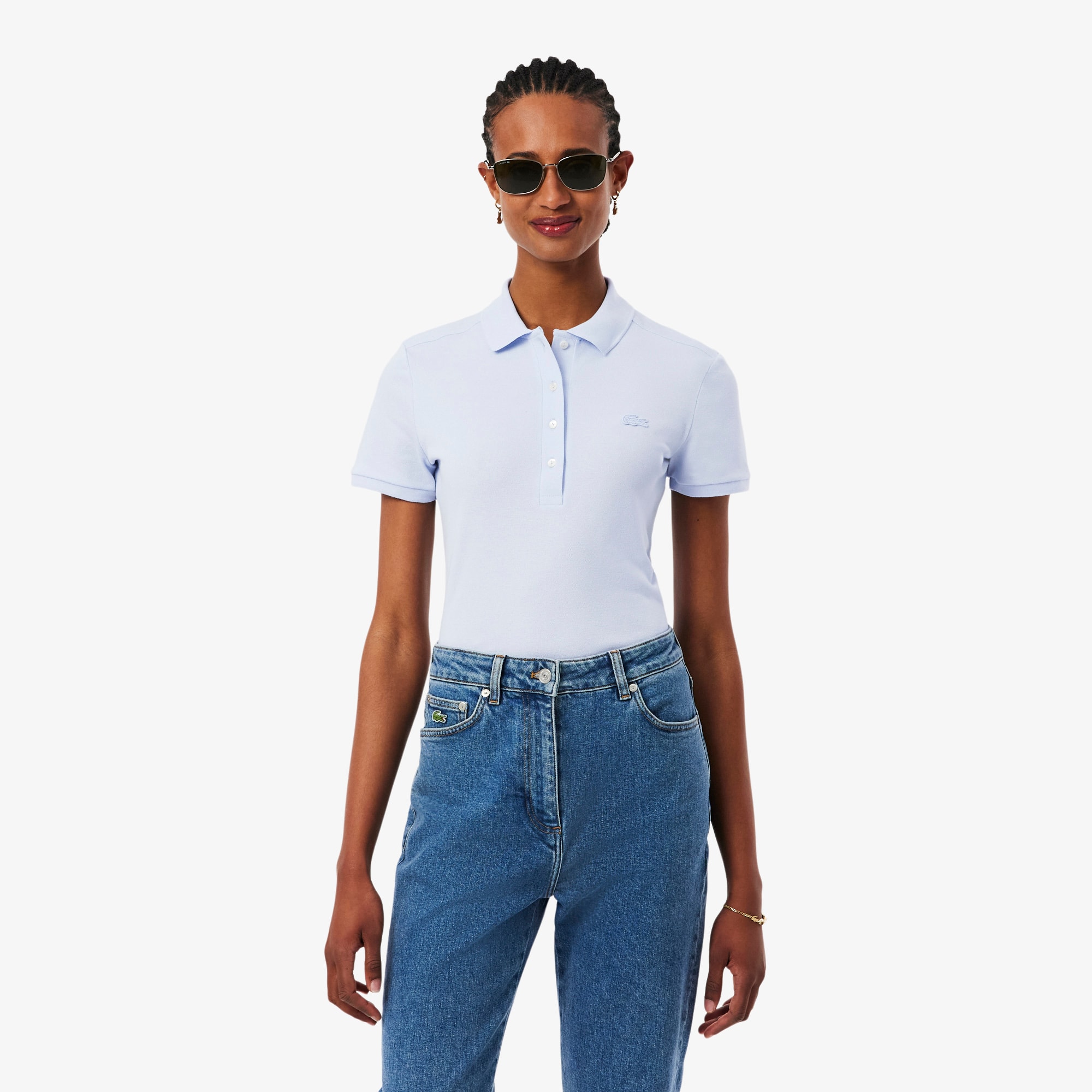 Women's L.12.D Slim Fit Stretch Mini Piqué Polo - Polo Shirts