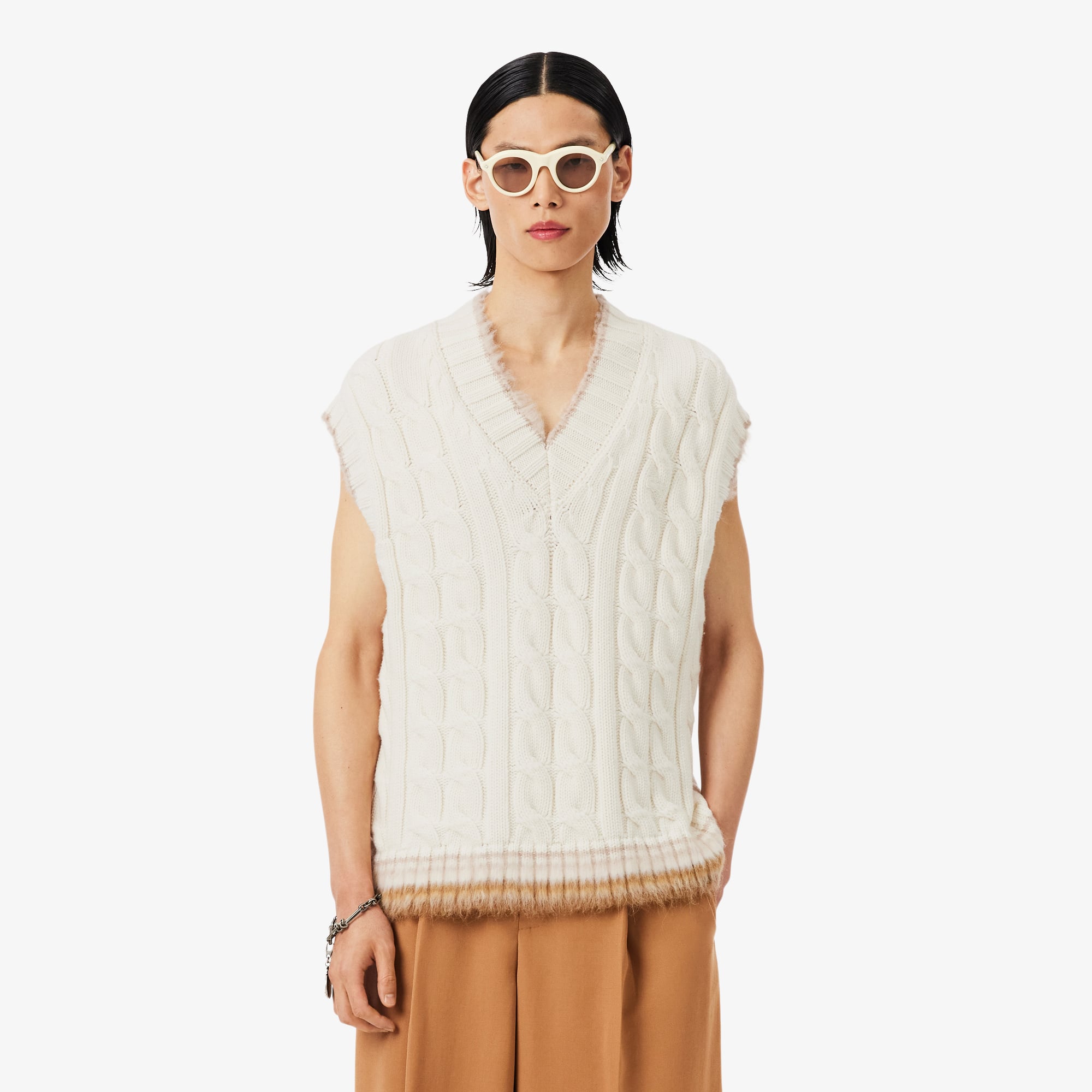 Runway Cable Knit Wool Sweater Vest - Sweaters & Sweatshirts - New