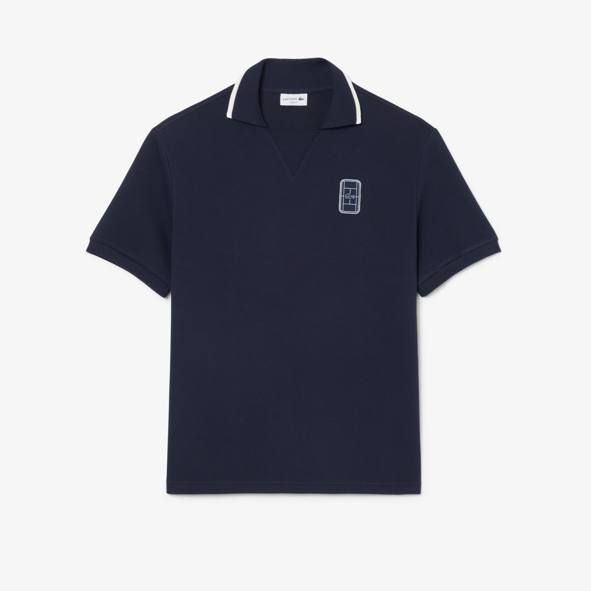Loose Fit Embroidered Badge Piqué Polo Shirt