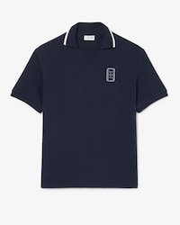Loose Fit Embroidered Badge Piqu&eacute; Polo Shirt