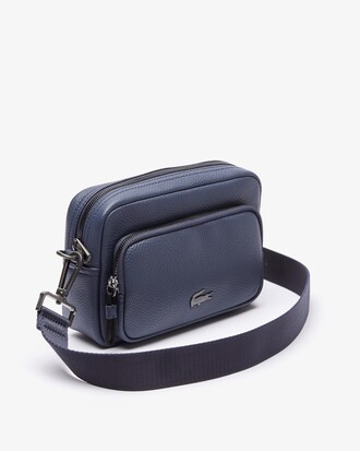 Soft Matte Zip Rectangular Grained Leather Reporter Bag