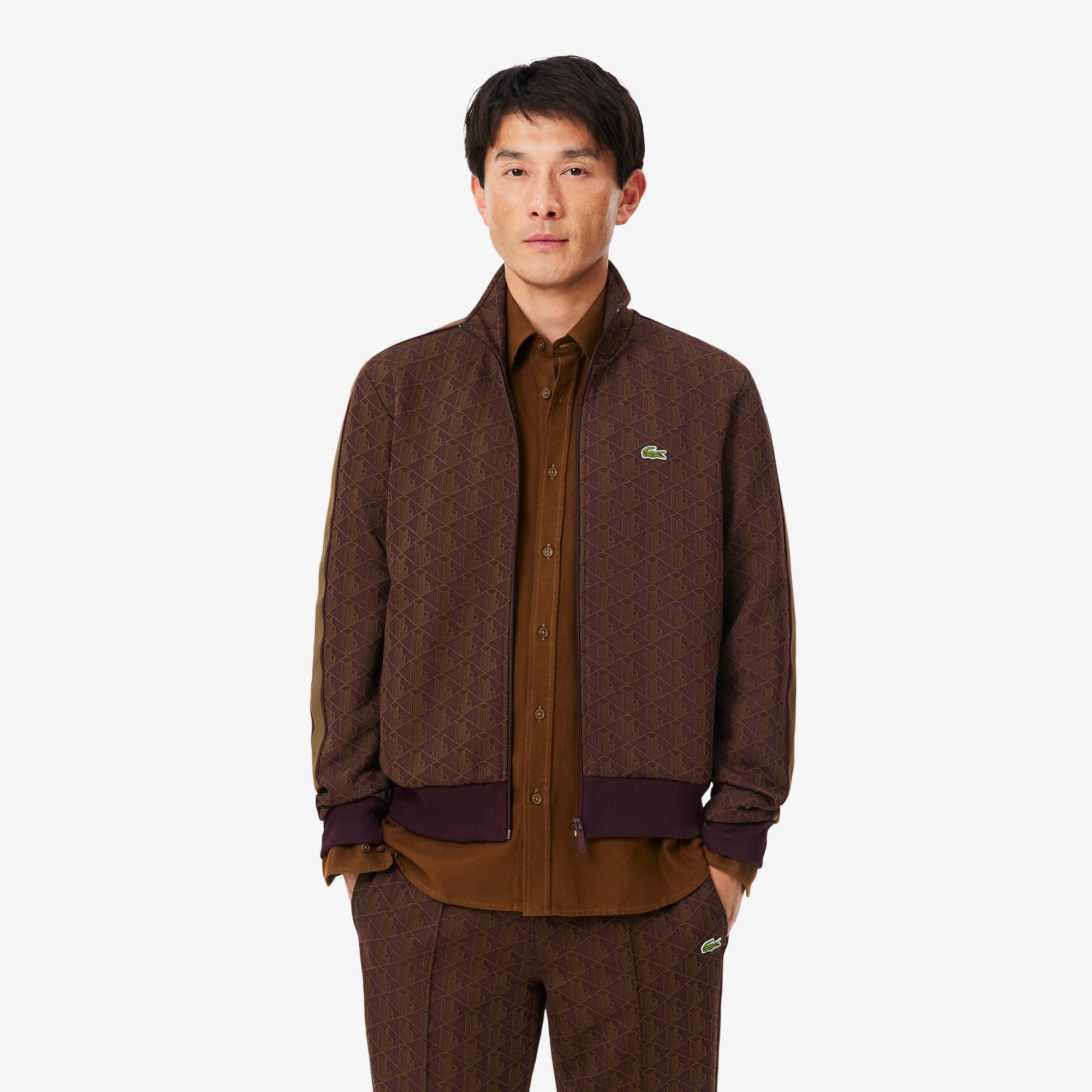 Lacoste Men's Paris Zip-up Track Jacket In Brown