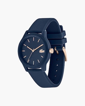 Women's L.12.12 Navy Silicone Petit Piqué Strap Watch