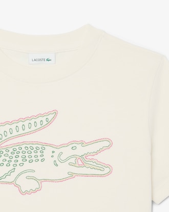 Playera de Algod&oacute;n con Bordado de Cocodrilo