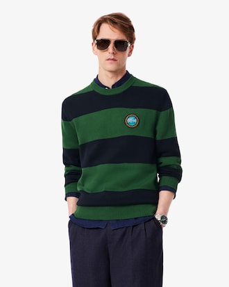 Men's Striped Cotton Jersey Sweater