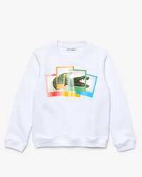 Boys&rsquo; Lacoste x Polaroid Print Cotton Fleece Sweatshirt
