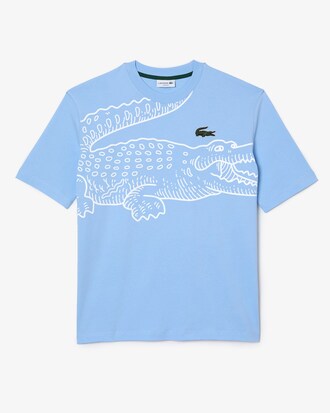 T-shirt col rond homme Lacoste loose fit imprim&eacute; crocodile