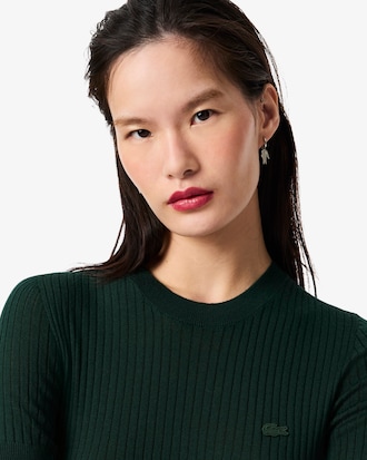 Women's Short Sleeve Merino Wool Rib Knit Sweater