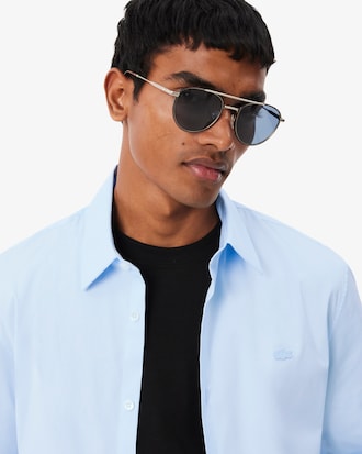 Camisa de Popelina El&aacute;stica de Corte Ajustado