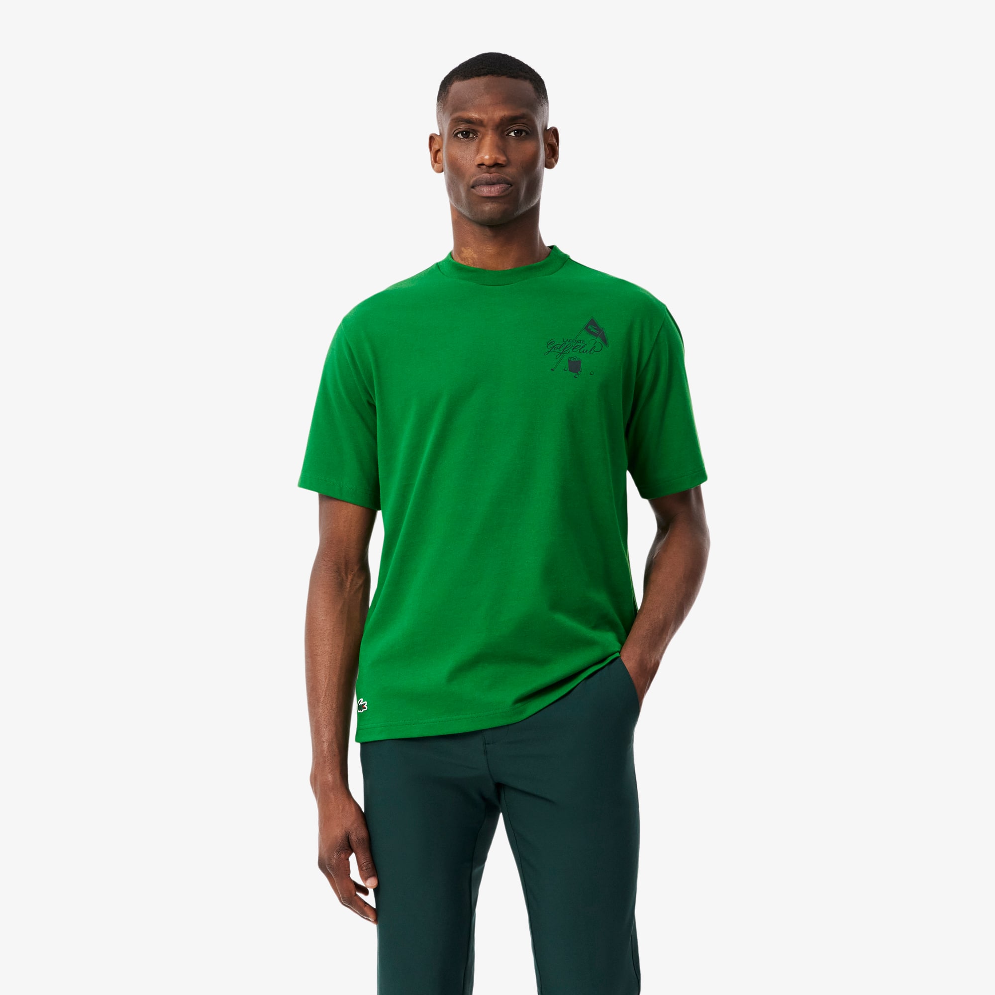 Lacoste Playera de Golf Estampada Ultra Dry Verde