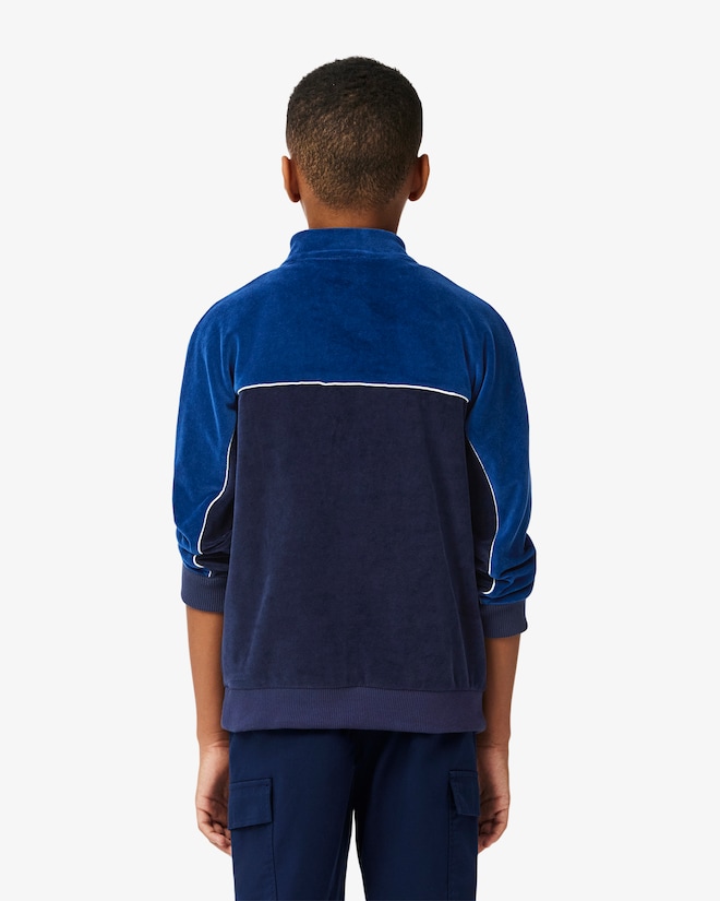 Kids' Zip-Up Colorblock Velour Sweatshirt