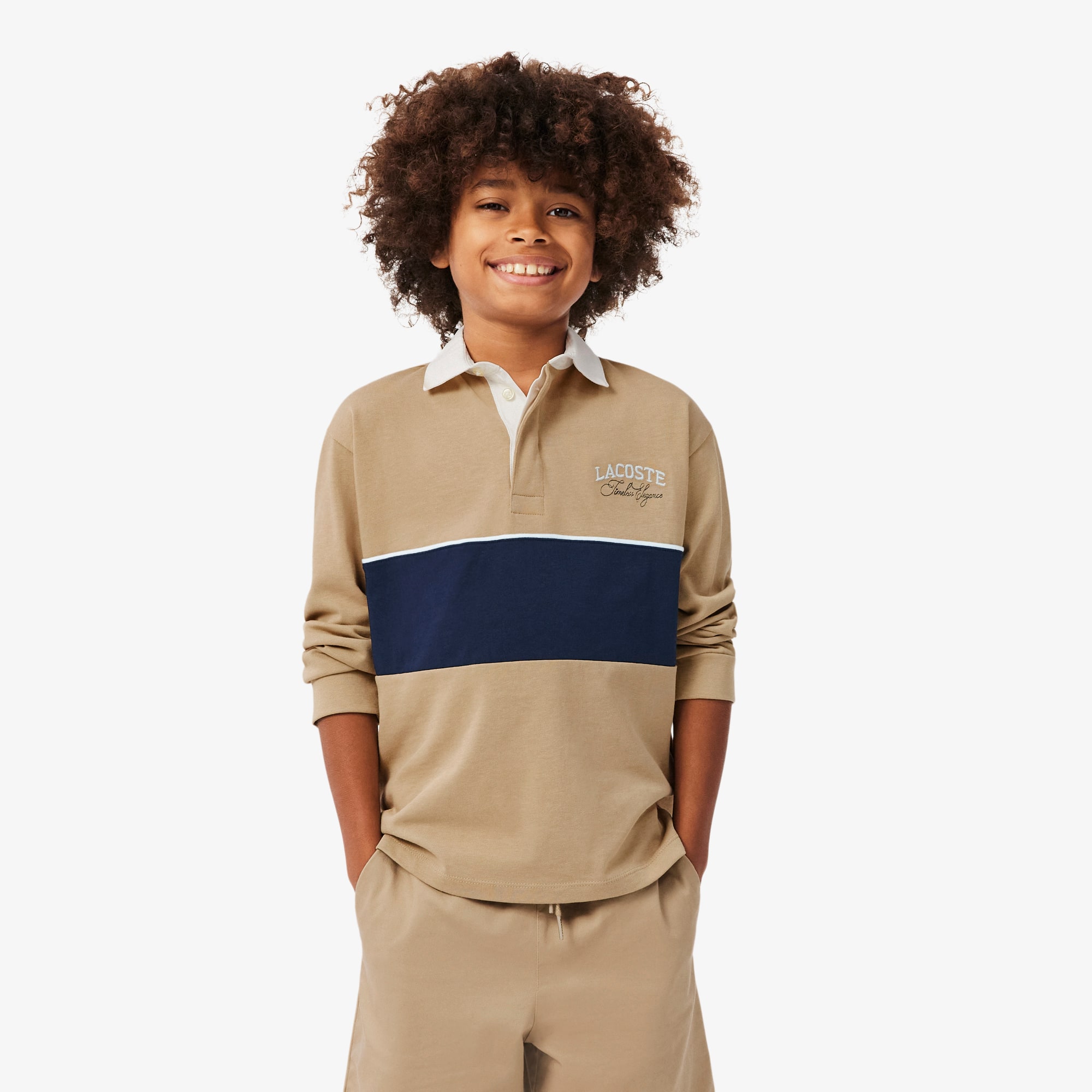 Long Sleeved Striped Rugby Polo Shirt