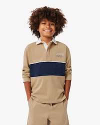 Long Sleeved Striped Rugby Polo Shirt