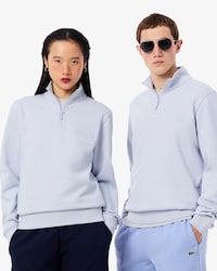High Neck Embossed Zipped Sweatshirt