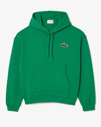 Unisex Loose Fit Badge Accent Hoodie