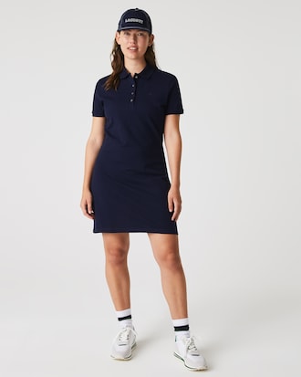 Women's Slim Fit Stretch Mini Piqué Polo Dress