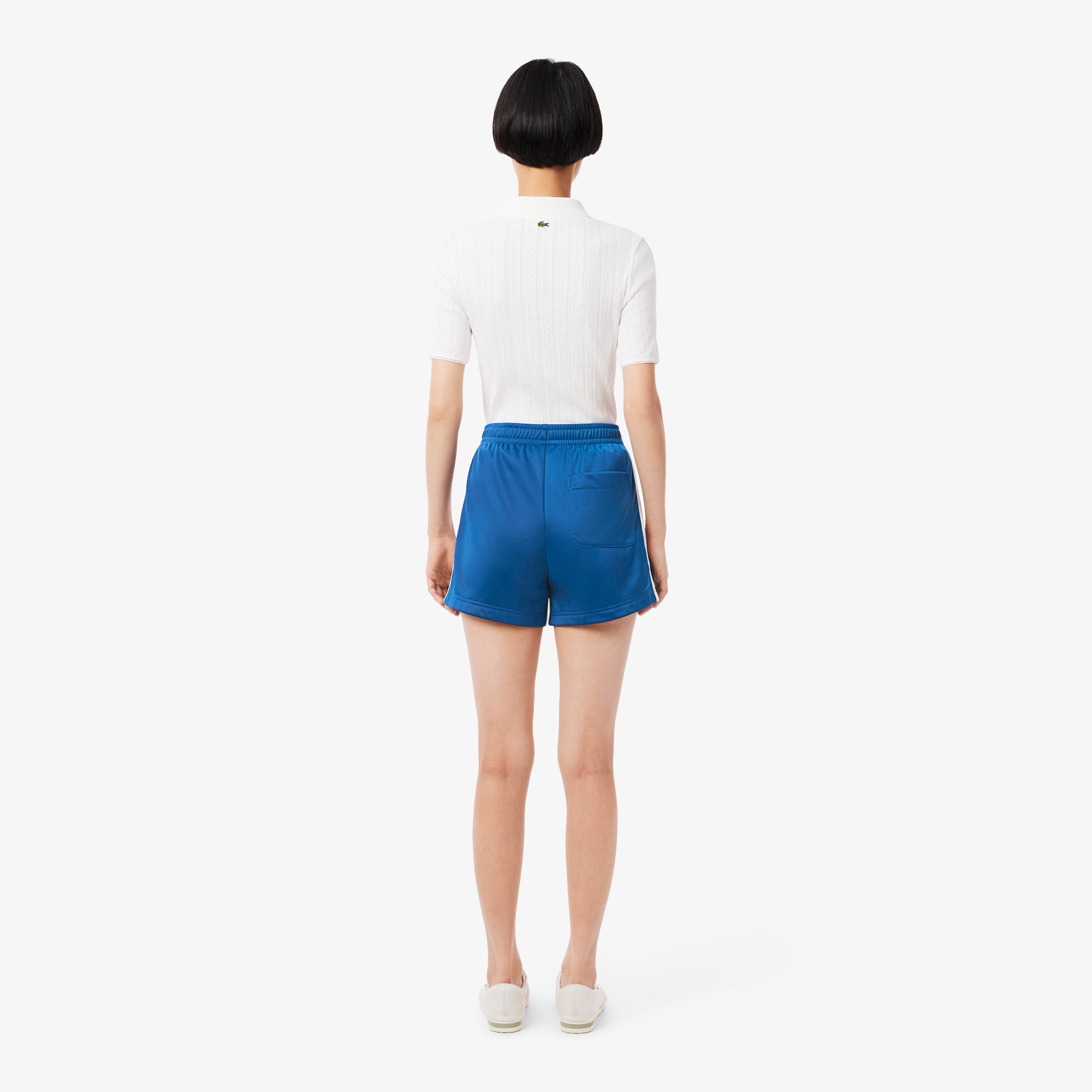Women's Satin Jersey Pointelle Stripe Shorts