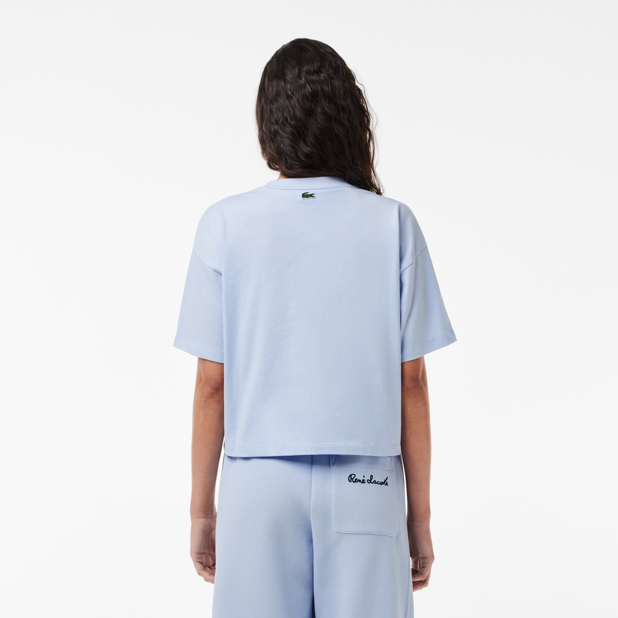Tシャツ・カットソー LACOSTE Woman T-Shirt Cream PF1123 70V Women's Vintage Print Soft Cotton T-Shirt - T-Shirts & Tops