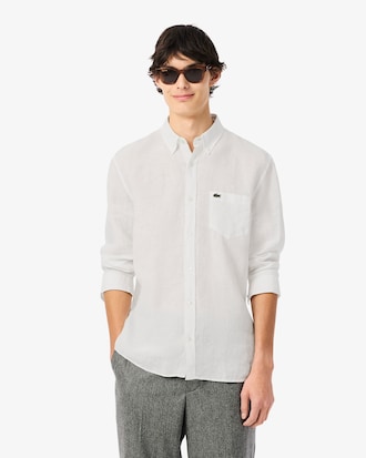 Camisa de lino de corte regular para hombre