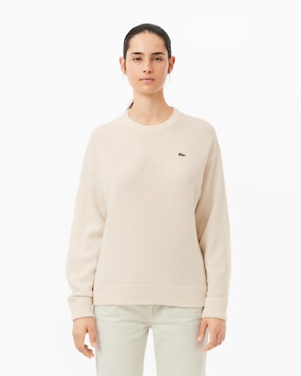 Women's Relaxed Fit Wool Moss Stitch Sweater