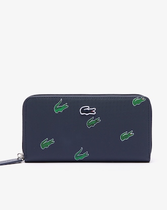 Zipped Croc Print Wallet